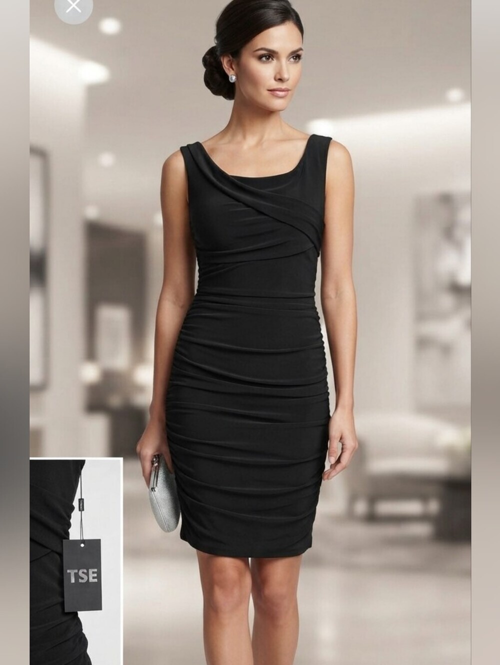 Muse Apparel Black Ruched Bodycon Dress NWT Size 4